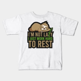 Sloth sleeping Kids T-Shirt